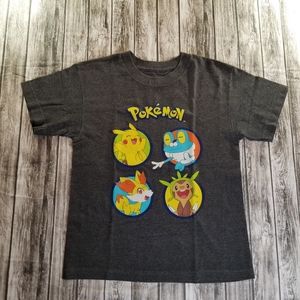 Pokemon Youth T Shirt Size Medium 16.5in Width 22in Length Grey Big Kids T Shirt